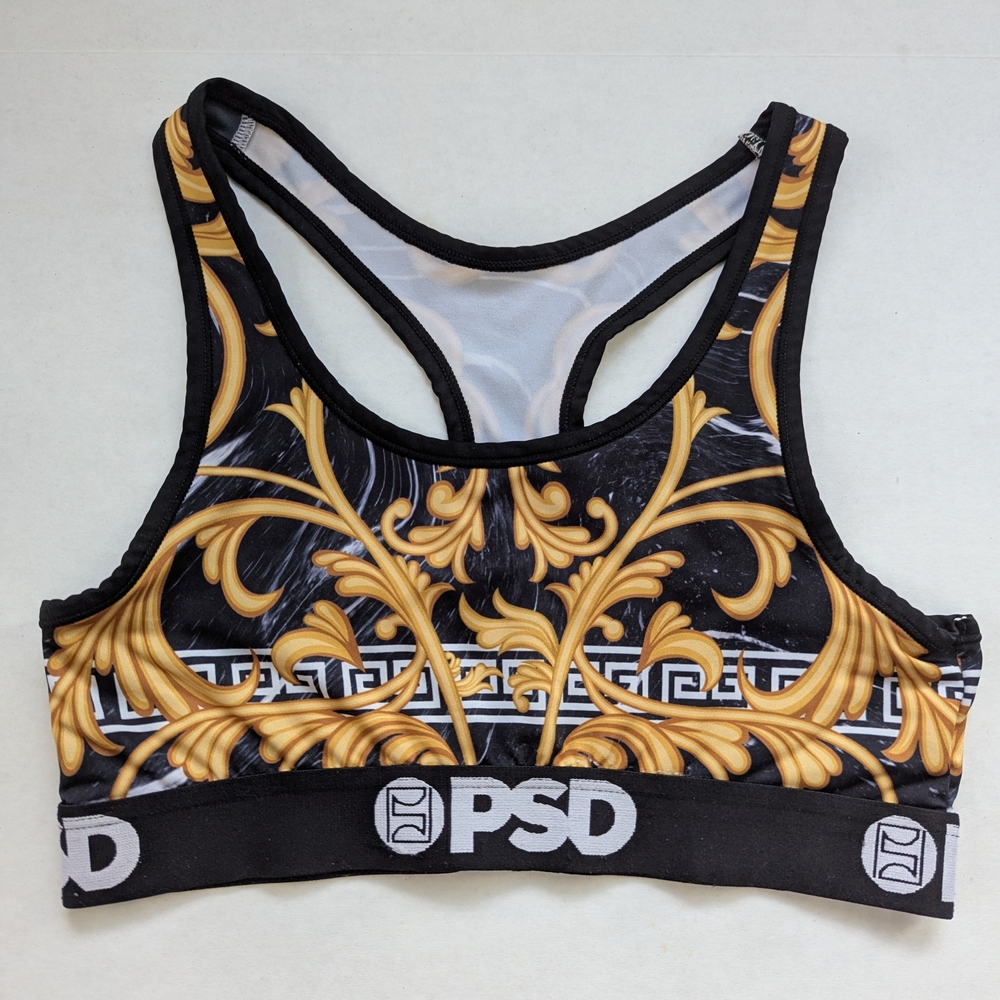 PSD Black and Gold Sports Bra
